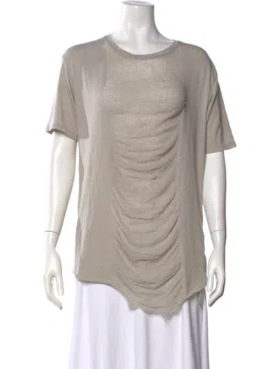 Pre-owned Raquel Allegra Crew Neck Short Sleeve T-shirt In Gray