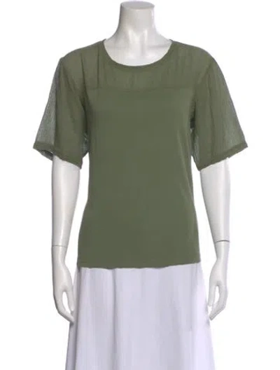 Pre-owned Raquel Allegra Crew Neck Short Sleeve T-shirt In Green