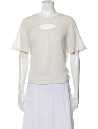 Pre-owned Raquel Allegra Crew Neck Short Sleeve T-shirt In Neutral