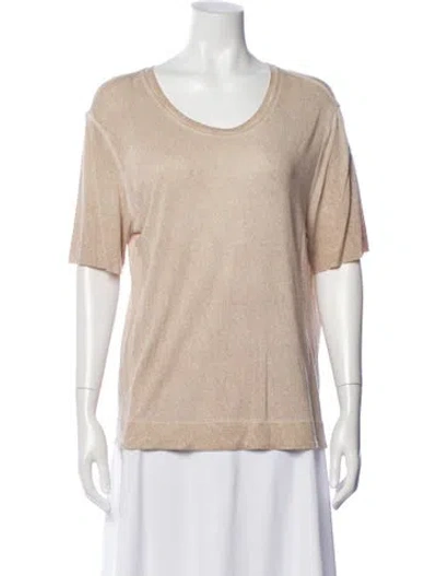 Pre-owned Raquel Allegra Crew Neck Short Sleeve T-shirt In Neutral