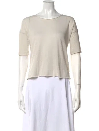 Pre-owned Raquel Allegra Crew Neck Short Sleeve T-shirt In Neutral