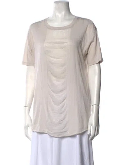 Pre-owned Raquel Allegra Crew Neck Short Sleeve T-shirt In Neutrals