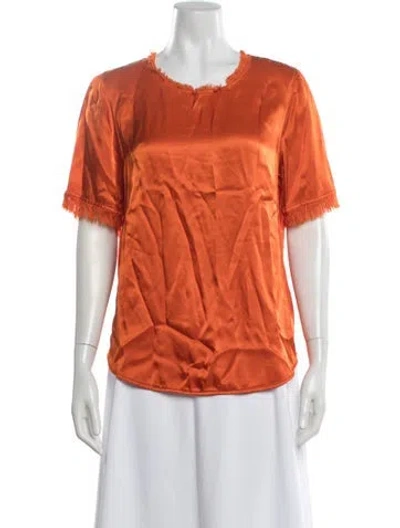 Pre-owned Raquel Allegra Crew Neck Short Sleeve T-shirt In Orange