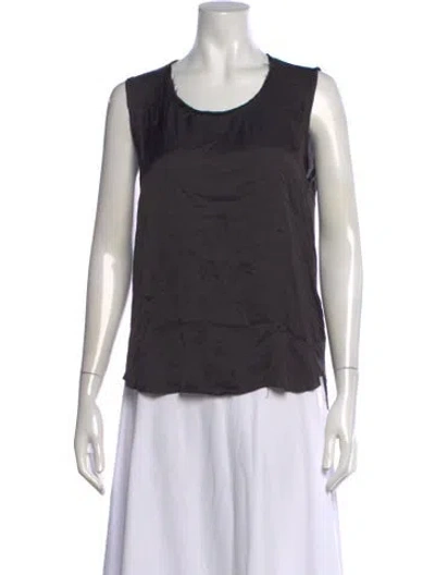 Pre-owned Raquel Allegra Crew Neck Sleeveless Top In Black