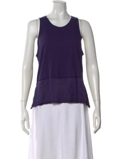 Pre-owned Raquel Allegra Crew Neck Sleeveless Top In Purple