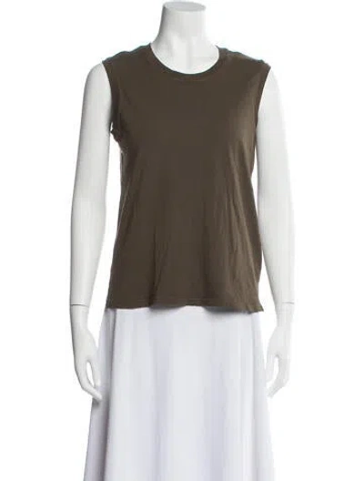 Pre-owned Raquel Allegra Crew Neck Sleeveless T-shirt In Green