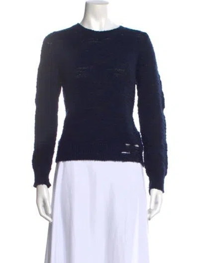 Pre-owned Raquel Allegra Crew Neck Sweater In Blue