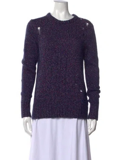 Pre-owned Raquel Allegra Crew Neck Sweater In Blue