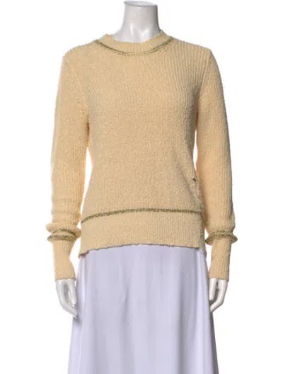 Pre-owned Raquel Allegra Crew Neck Sweater In Metallic/neutrals