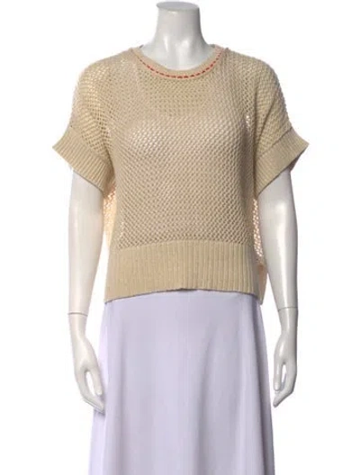 Pre-owned Raquel Allegra Crew Neck Sweater In Neutrals
