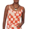 Raquel Allegra Dakar Tank Top In Camel & Tomato In Multi