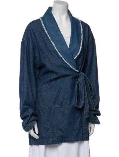 Pre-owned Raquel Allegra Denim Jacket In Blue