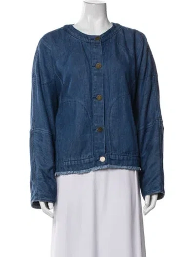 Pre-owned Raquel Allegra Denim Jacket In Blue