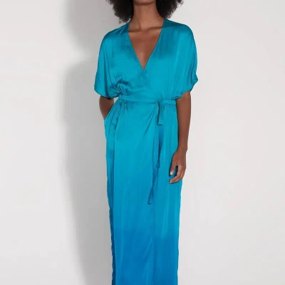 Raquel Allegra Women's Diane Ombré Wrap Maxi Dress In Blue