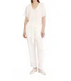 Raquel Allegra Doheny Top In Washed White In White