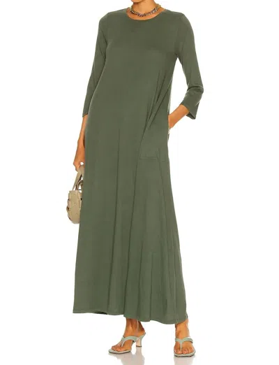 Raquel Allegra Drama Maxi Dress In Army Green