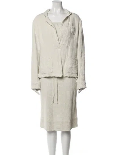 Pre-owned Raquel Allegra Dress Set In White