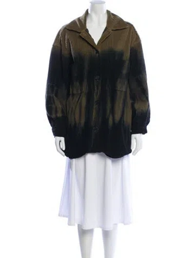 Pre-owned Raquel Allegra Faux Fur Jacket In Blue