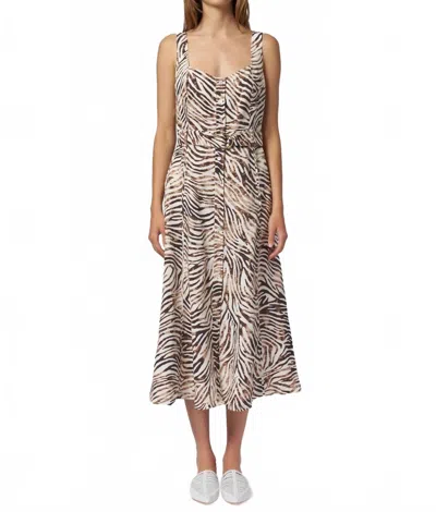 Raquel Allegra Flo Midi Dress In Brown Zebra