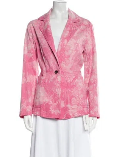Pre-owned Raquel Allegra Floral Print Blazer W/ Tags In Pink
