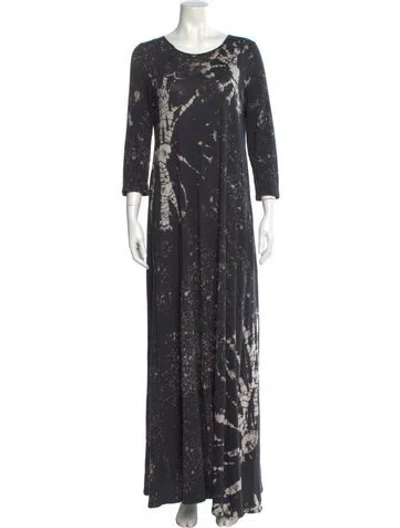 Pre-owned Raquel Allegra Floral Print Long Dress In Multi