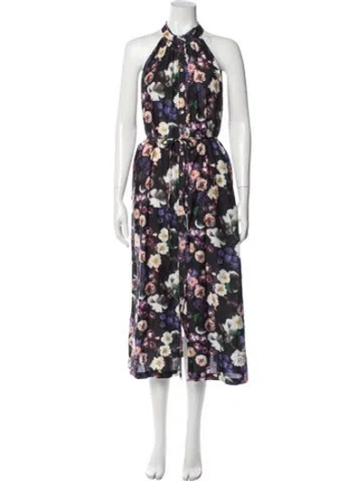 Pre-owned Raquel Allegra Floral Print Midi Length Dress W/ Tags In Multi