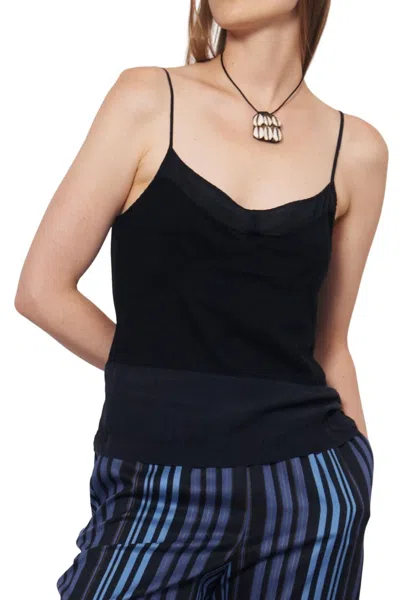 Raquel Allegra Fulani Tank Top In Black In Multi