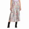 Raquel Allegra Garden Midi Skirt In Diary Patchwork In Multi