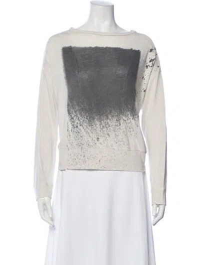 Pre-owned Raquel Allegra Graphic Print Crew Neck Sweatshirt In Gray