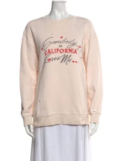 Pre-owned Raquel Allegra Graphic Print Crew Neck Sweatshirt In Neutral
