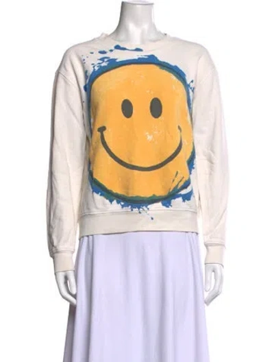 Pre-owned Raquel Allegra Graphic Print Crew Neck Sweatshirt In Neutrals