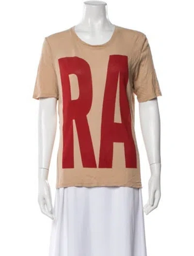 Pre-owned Raquel Allegra Graphic Print Crew Neck T-shirt