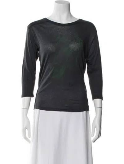 Pre-owned Raquel Allegra Graphic Print Crew Neck T-shirt In Black