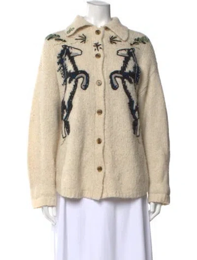 Pre-owned Raquel Allegra Graphic Print Sweater In Neutral