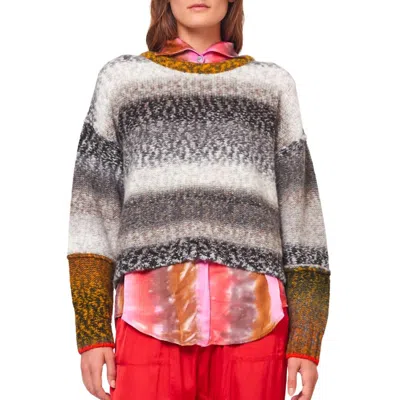 Raquel Allegra Iris Pullover Sweater In Grey Olive Combo