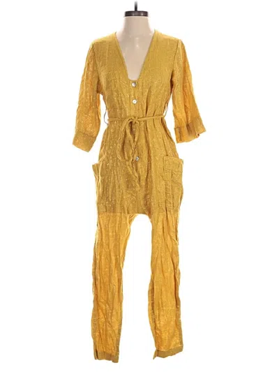 Pre-owned Raquel Allegra Jumpsuit In Gold