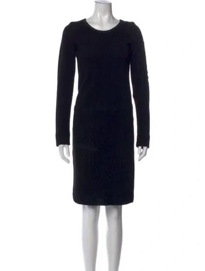 Pre-owned Raquel Allegra Lambskin Knee-length Dress In Black