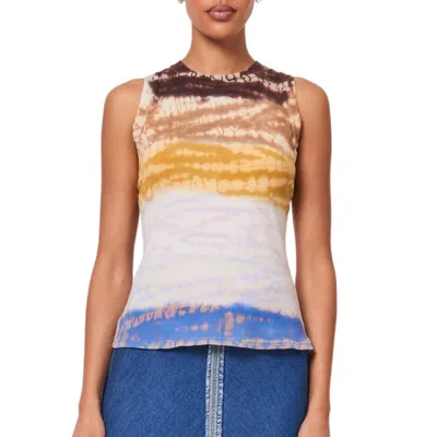 Raquel Allegra Leigh Tank Top In Rainbow Hues Treatment In Brown