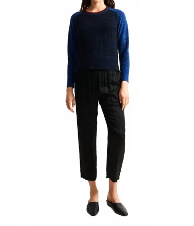 Raquel Allegra Lilith Long Sleeve Sweater In Indigo Blue