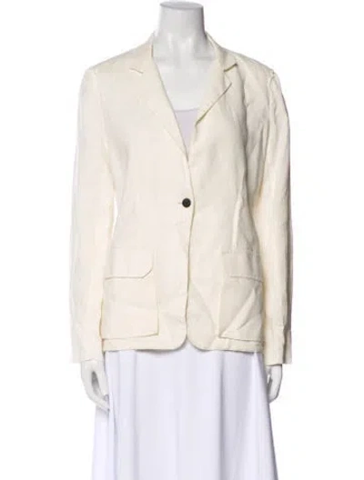 Pre-owned Raquel Allegra Linen Blazer In Neutral