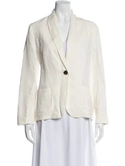 Pre-owned Raquel Allegra Linen Blazer In Neutral