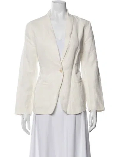 Pre-owned Raquel Allegra Linen Blazer In Neutral