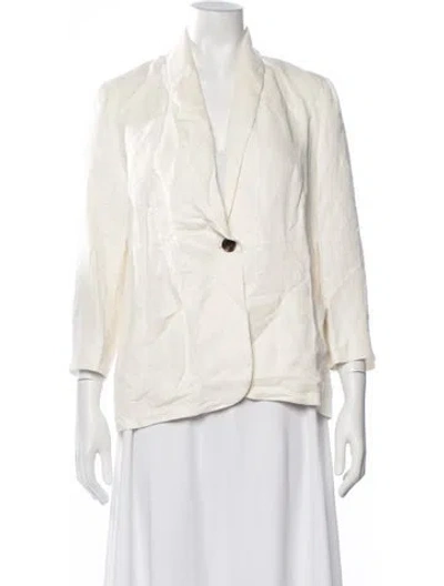 Pre-owned Raquel Allegra Linen Blazer In Neutrals