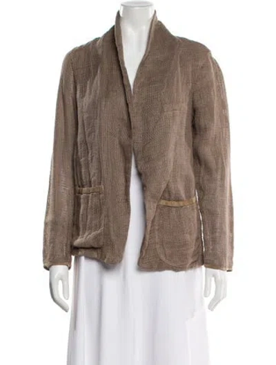 Pre-owned Raquel Allegra Linen Jacket In Neutral
