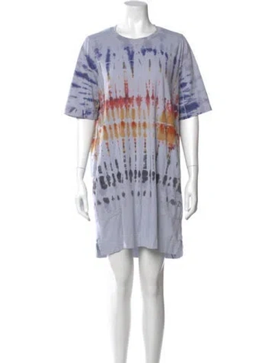Pre-owned Raquel Allegra Linen Mini Dress In Multi