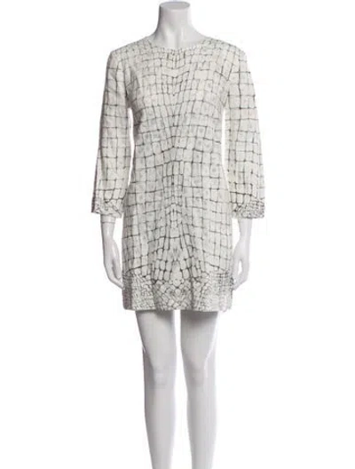 Pre-owned Raquel Allegra Linen Mini Dress In Neutral