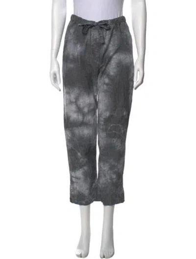 Pre-owned Raquel Allegra Linen Straight Leg Pants In Black