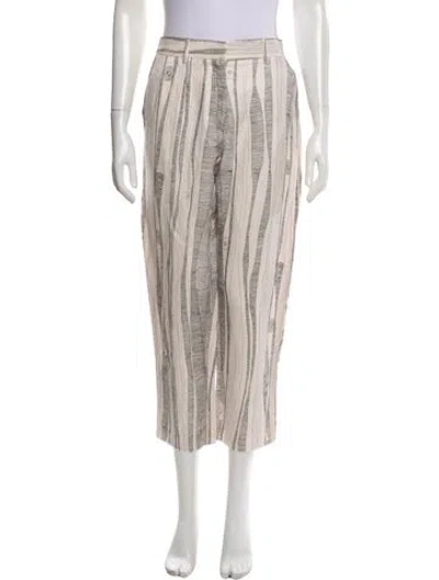 Pre-owned Raquel Allegra Linen Straight Leg Pants W/ Tags In Multi