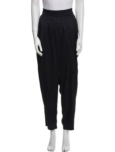 Pre-owned Raquel Allegra Linen Sweatpants In Black