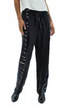 Raquel Allegra Logan Pant In Black Silk Medley